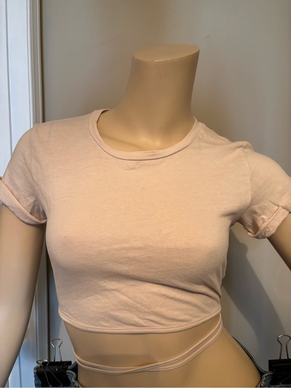Garage Pale cream Cropped Crew Tee